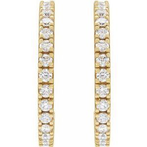 14K Yellow 1 5/8 CTW Lab-Grown Diamond 24.7 mm Hoop Earrings