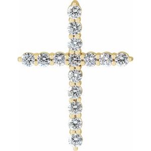 14K Yellow 1/2 CTW Lab-Grown Diamond Cross Pendant