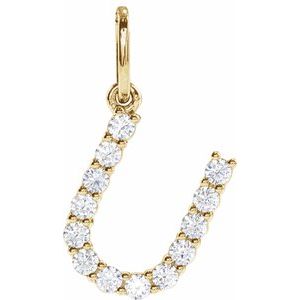 14K Yellow 1/5 CTW Lab-Grown Diamond Initial U Pendant