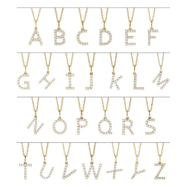 14K Yellow 1/8 CTW Lab-Grown Diamond Initial L Pendant