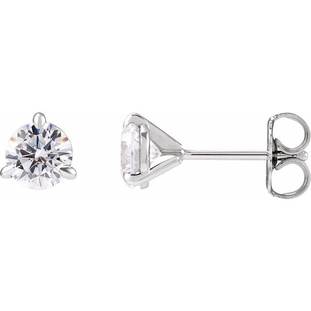 14K White 1 CTW Lab-Grown Diamond Cocktail-Style Stud Earrings