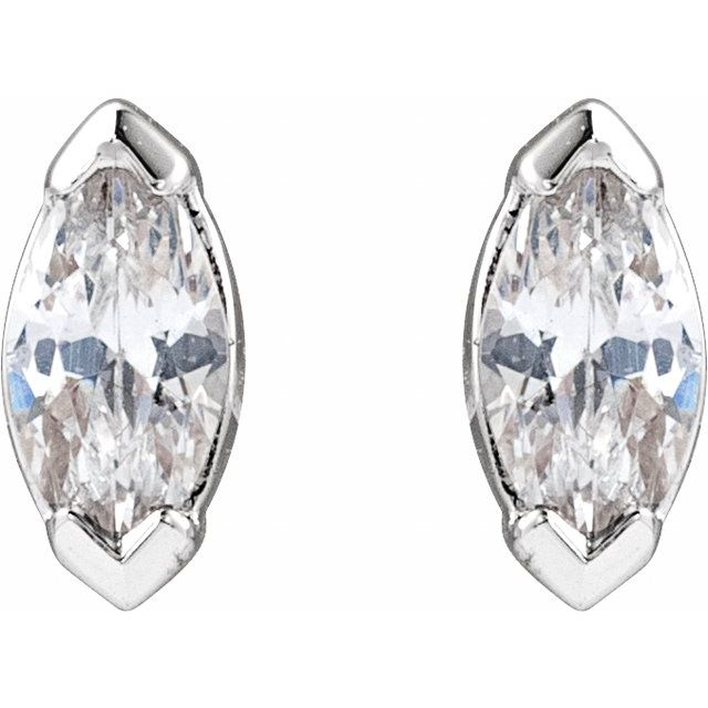 14K White 1/6 CTW Lab-Grown Diamond Stud Earrings