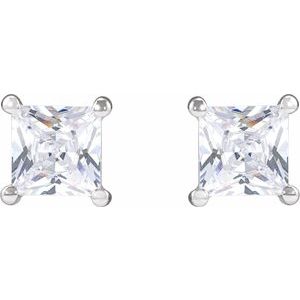 14K White 4.5 mm Square 1 CTW Lab-Grown Diamond Earrings