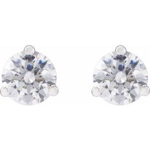 14K White 3/4 CTW Lab-Grown Diamond Stud Earrings