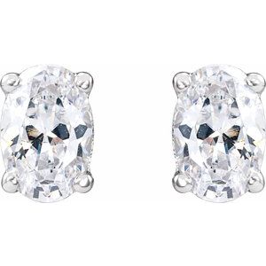 14K White 3/4 CTW Lab-Grown Diamond Stud Earrings