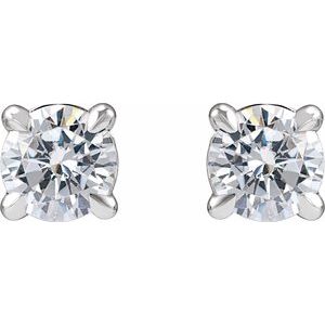 14K White 1/2 CTW Lab-Grown Diamond Cocktail-Style Stud Earrings