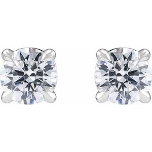 14K White 3/4 CTW Lab-Grown Diamond Cocktail-Style Stud Earrings