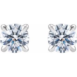14K White 1 CTW Lab-Grown Diamond Cocktail-Style Stud Earrings