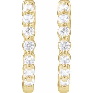 14K Yellow 1/3 CTW Lab-Grown Diamond Hoop Earrings