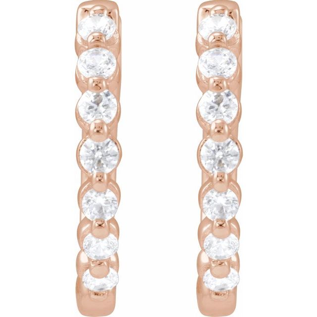 14K Rose 1/3 CTW Lab-Grown Diamond Hoop Earrings