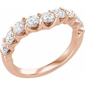 14K Rose 1 CTW Lab-Grown Diamond Contour Band