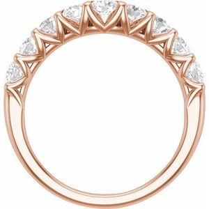 14K Rose 1 CTW Lab-Grown Diamond Contour Band