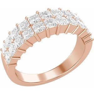 14K Rose 2 CTW Lab-Grown Diamond Anniversary Band