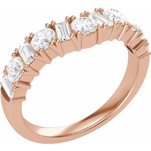14K Rose 1 CTW Lab-Grown Diamond Contour Band