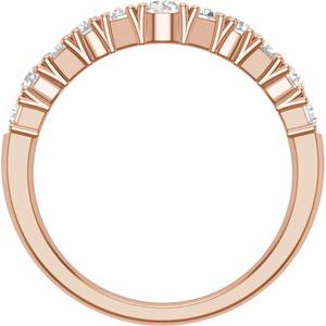 14K Rose 1 CTW Lab-Grown Diamond Contour Band