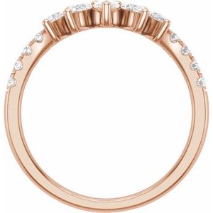 14K Rose 3/4 CTW Lab-Grown Diamond Contour Band