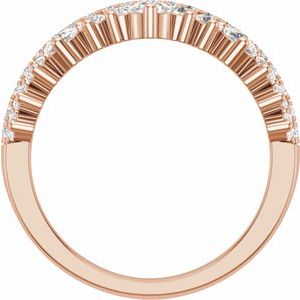 14K Rose 1 CTW Lab-Grown Diamond Contour Band