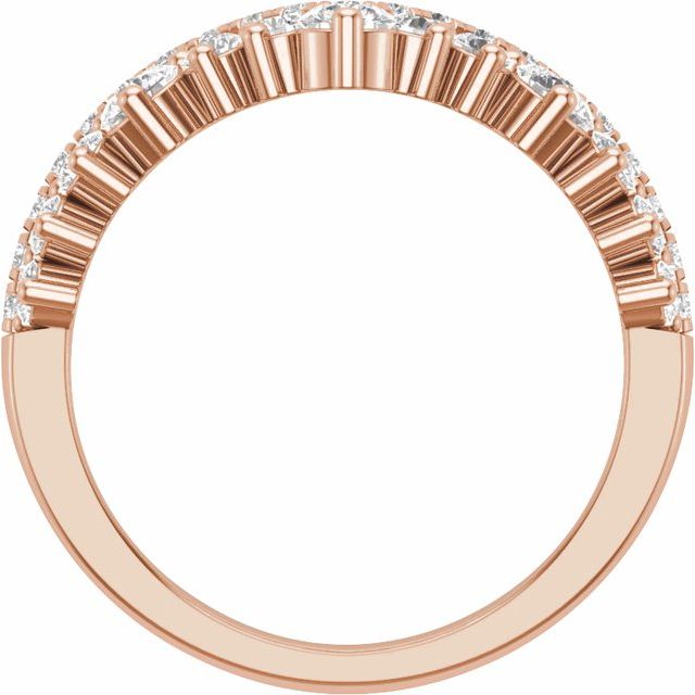 14K Rose 1 CTW Lab-Grown Diamond Contour Band