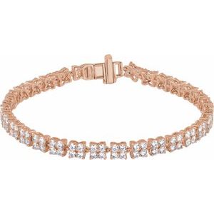 14K Rose 5 1/3 CTW Lab-Grown Diamond Line 7 1/4" Bracelet