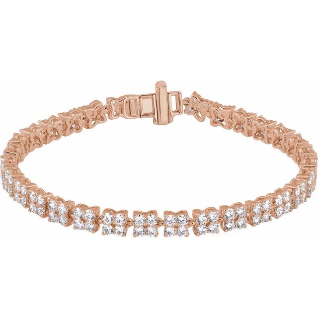 14K Rose 5 1/3 CTW Lab-Grown Diamond Line 7 1/4" Bracelet