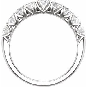 14K White 1 CTW Lab-Grown Diamond Contour Band
