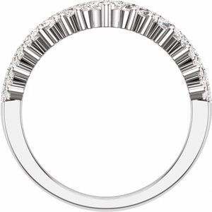 14K White 1 CTW Lab-Grown Diamond Contour Band
