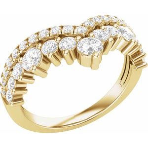 14K Yellow 1 CTW Lab-Grown Diamond Contour Band