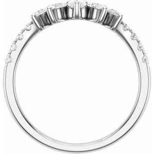 14K White 3/4 CTW Lab-Grown Diamond Contour Band