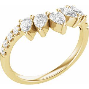 14K Yellow 3/4 CTW Lab-Grown Diamond Contour Band