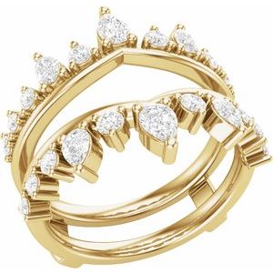 14K Yellow 1 CTW Lab-Grown Diamond Ring Guard