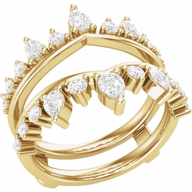 14K Yellow 1 CTW Lab-Grown Diamond Ring Guard