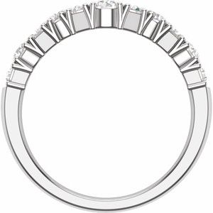 14K White 1 CTW Lab-Grown Diamond Contour Band