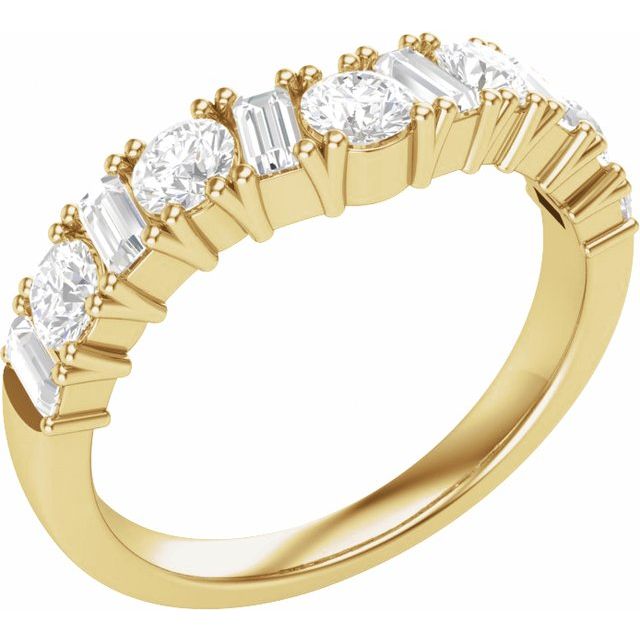 14K Yellow 1 CTW Lab-Grown Diamond Contour Band