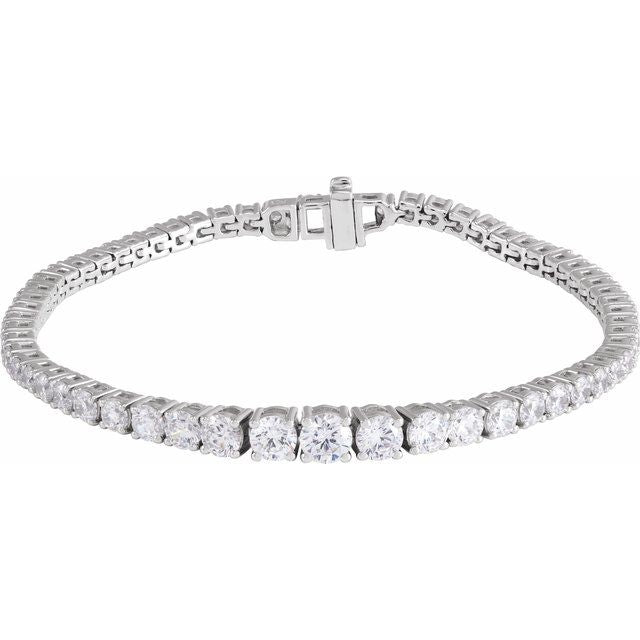 14K White 6 CTW Lab-Grown Diamond Line 7" Bracelet