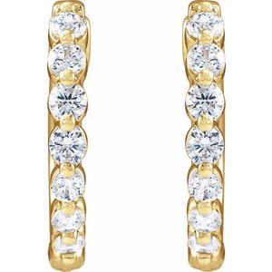 14K Yellow 1/2 CTW Lab-Grown Diamond Hoop Earrings