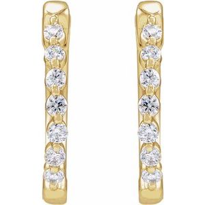 14K Yellow 1/5 CTW Lab-Grown Diamond Hoop Earrings