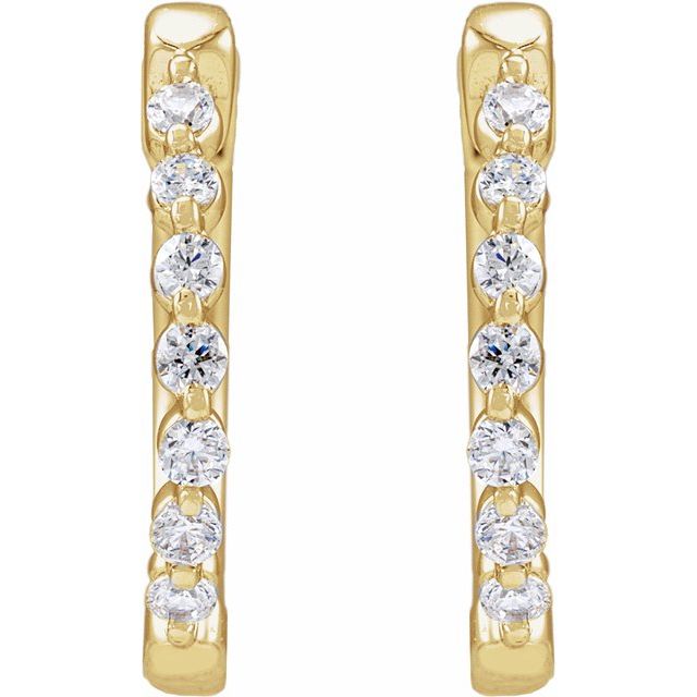 14K Yellow 1/5 CTW Lab-Grown Diamond Hoop Earrings