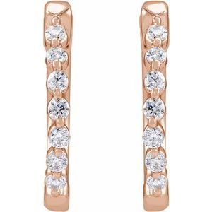 14K Rose 1/5 CTW Lab-Grown Diamond Hoop Earrings