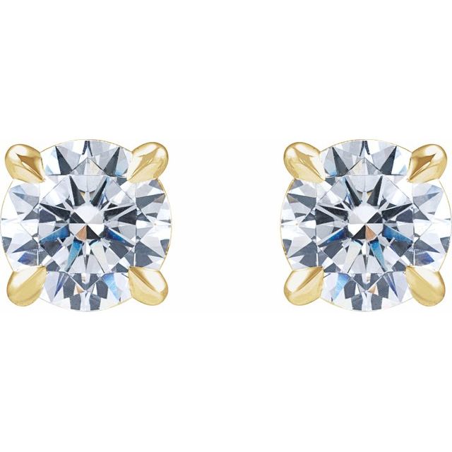 14K Yellow 1 CTW Lab-Grown Diamond Cocktail-Style Stud Earrings