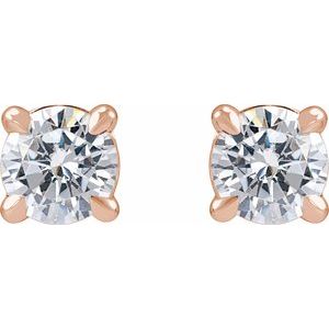 14K Rose 1/2 CTW Lab-Grown Diamond Cocktail-Style Stud Earrings