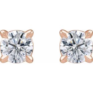 14K Rose 1/3 CTW Lab-Grown Diamond Cocktail-Style Stud Earrings