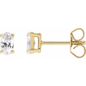 14K Yellow 1/2 CTW Lab-Grown Diamond Stud Earrings