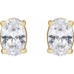 14K Yellow 1 CTW Lab-Grown Diamond Stud Earrings