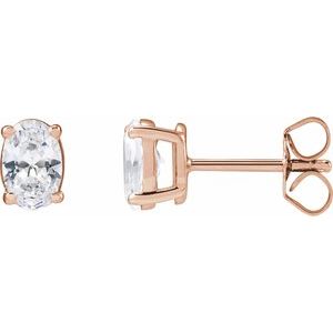 14K Rose 1 CTW Lab-Grown Diamond Stud Earrings