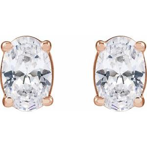 14K Rose 1 CTW Lab-Grown Diamond Stud Earrings