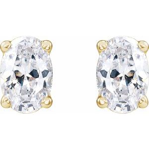 14K Yellow 3/4 CTW Lab-Grown Diamond Stud Earrings