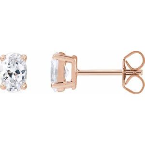 14K Rose 3/4 CTW Lab-Grown Diamond Stud Earrings