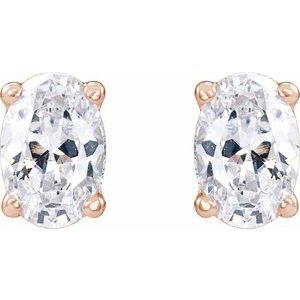 14K Rose 3/4 CTW Lab-Grown Diamond Stud Earrings