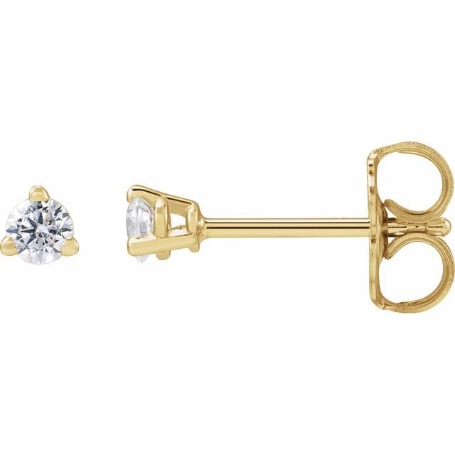 14K Yellow 1/6 CTW Lab-Grown Diamond Stud Earrings
