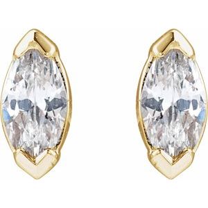 14K Yellow 1/6 CTW Lab-Grown Diamond Stud Earrings